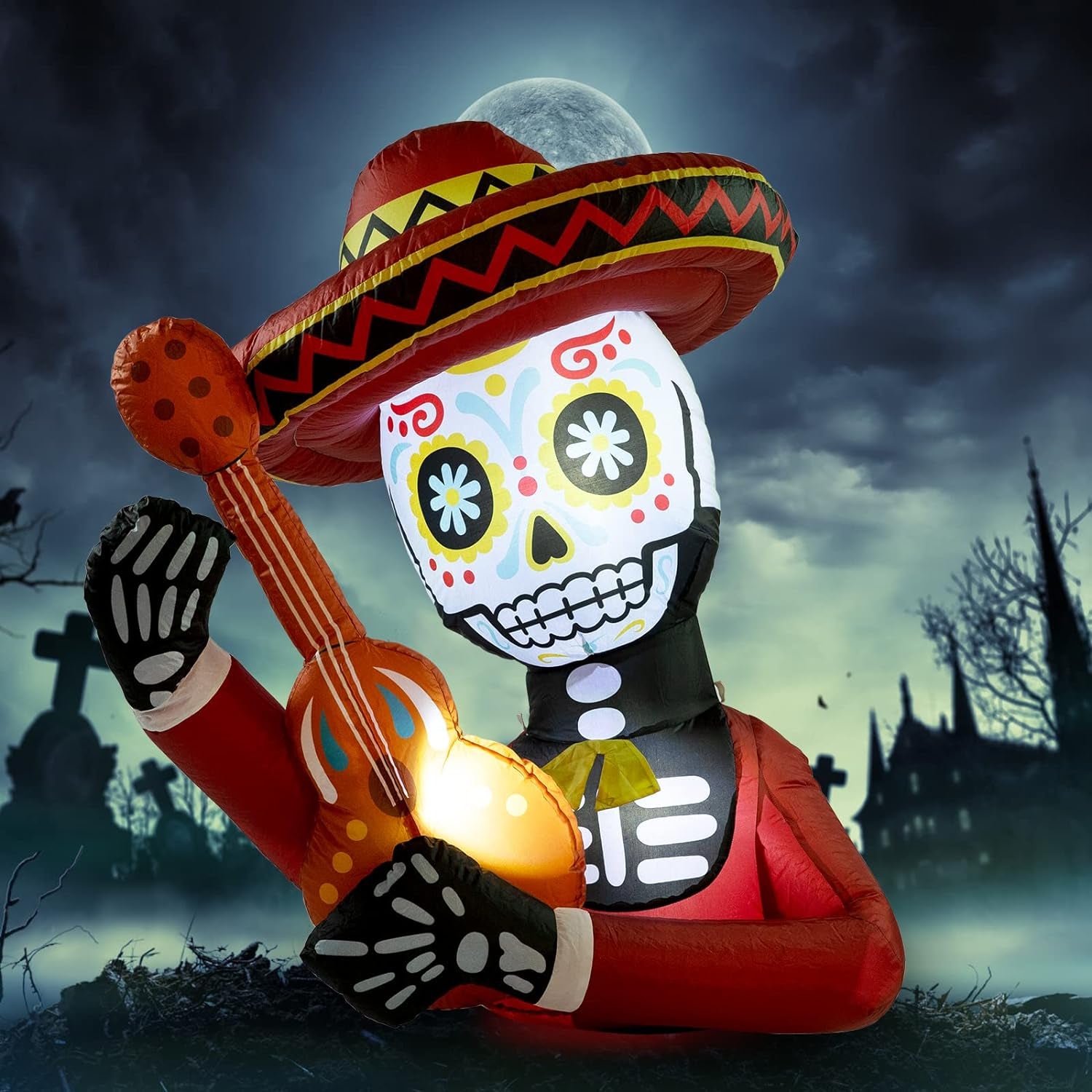 10 Ft Halloween Inflatable Clowns Arched Door Outdoor Decorations, Day of The Dead Blow Up Yard Decor with Built-in LED Light (Plug in) for Lawn Home Dia de Los Muertos Party Indoor Outdoor