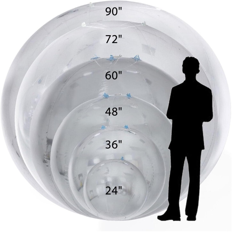 Glitzy Sphere Light Blue Inflatable Mirror Balls