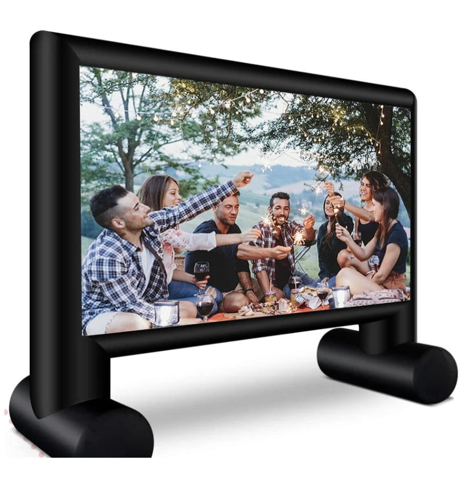 Pantalla de cine inflable de 15 pies con soplador de aire para diversión al aire libre