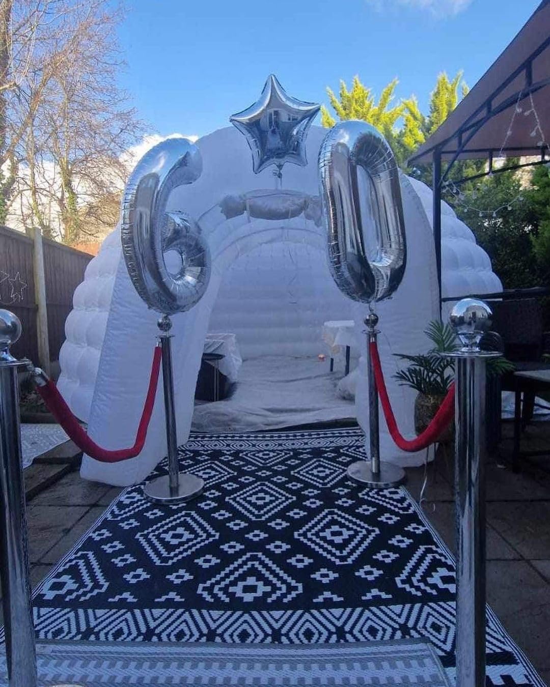 Carpa de domo inflable portátil para exteriores con luz LED para fiestas, bodas, eventos y camping