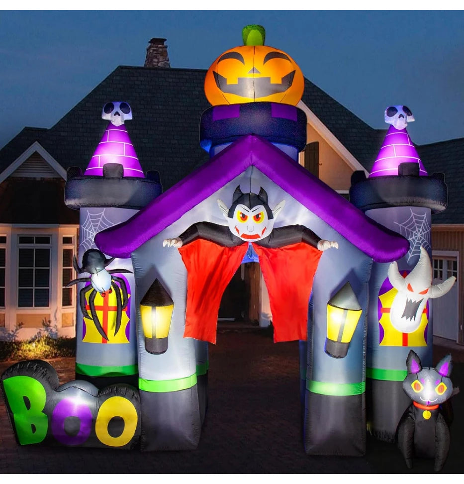 Arco Inflable de Halloween de 14 pies Decoración Exterior Embrujada