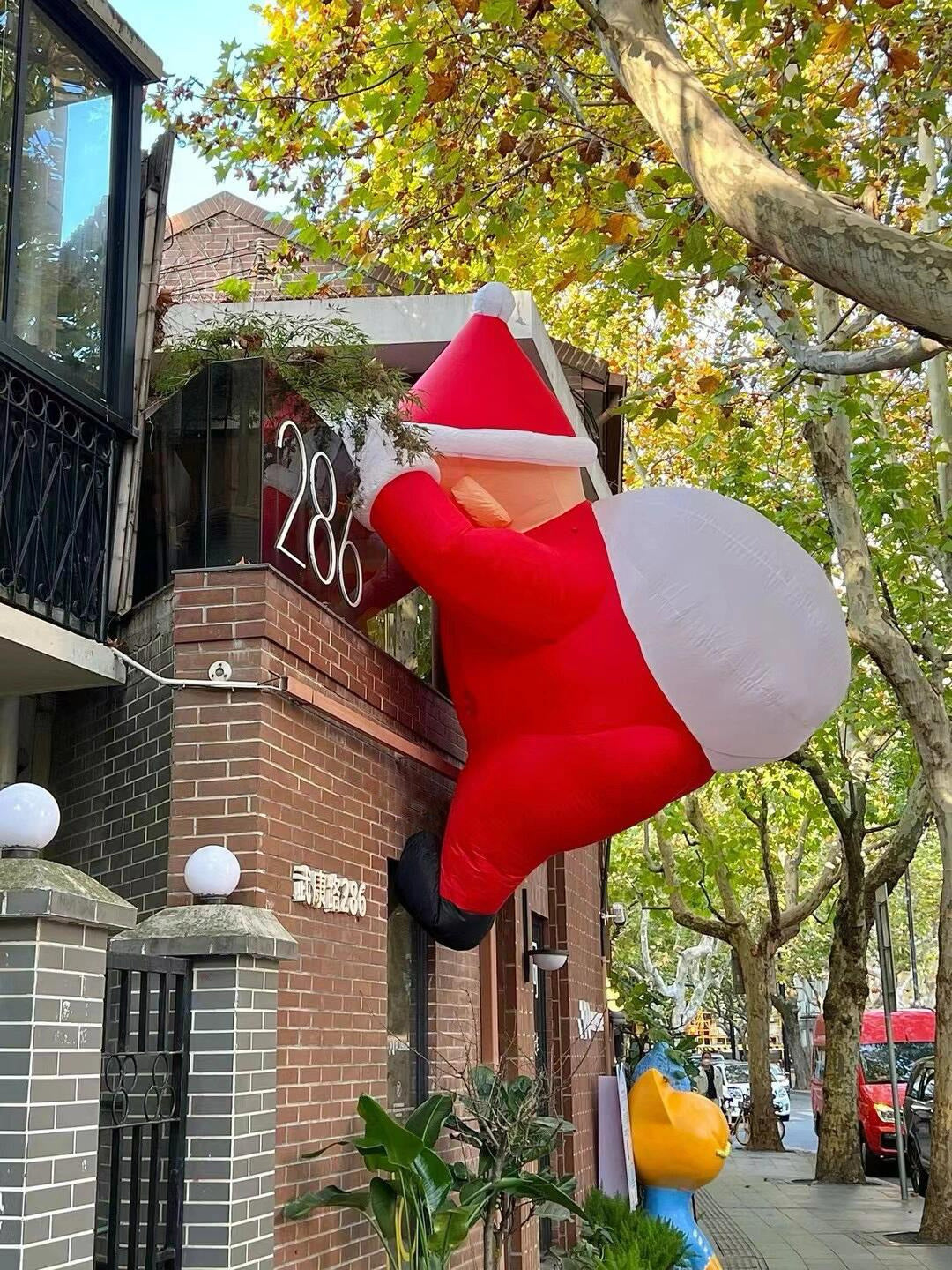 Paquete Blanco de Escalada Santa Claus Inflable de Navidad