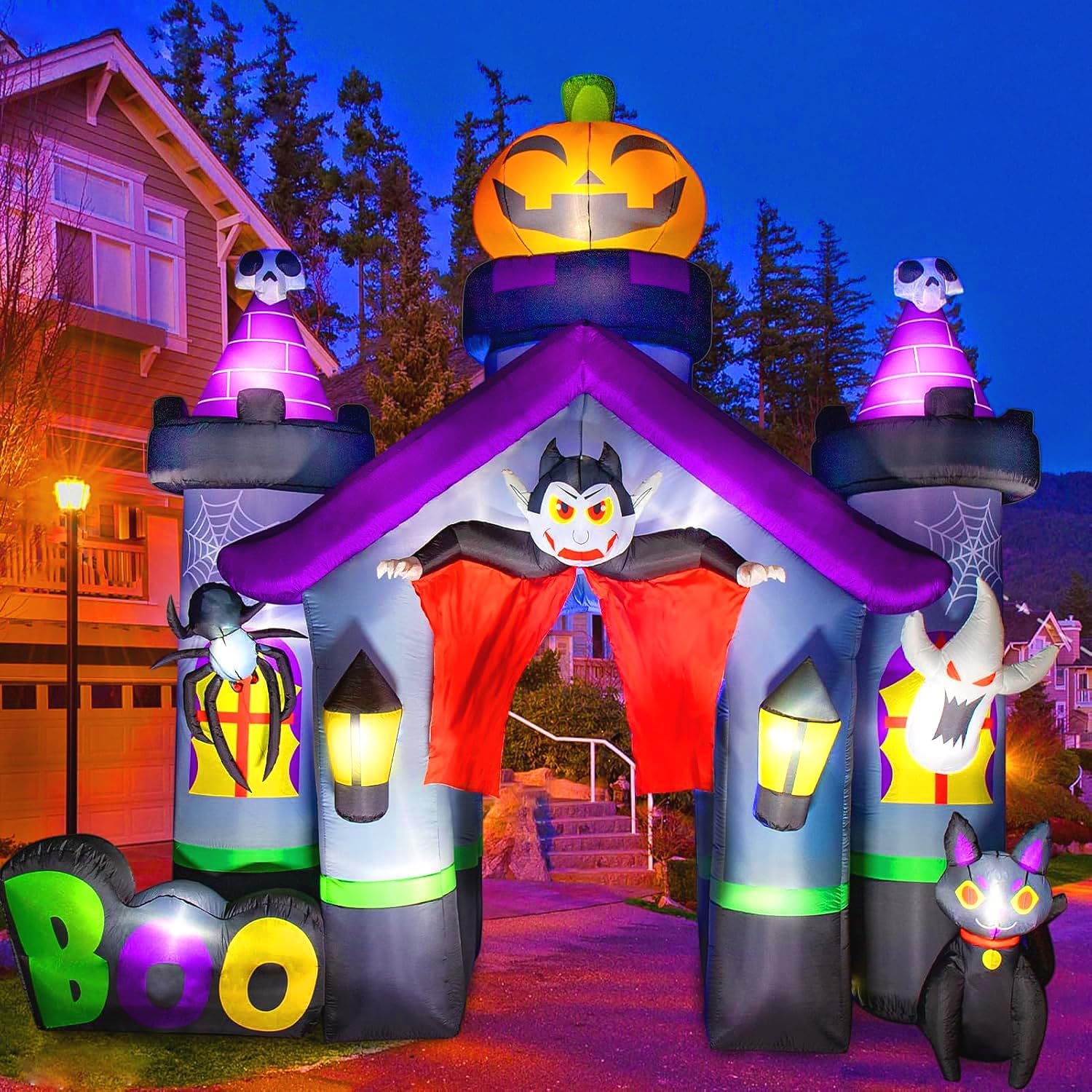 Arco Inflable de Halloween de 14 pies Decoración Exterior Embrujada