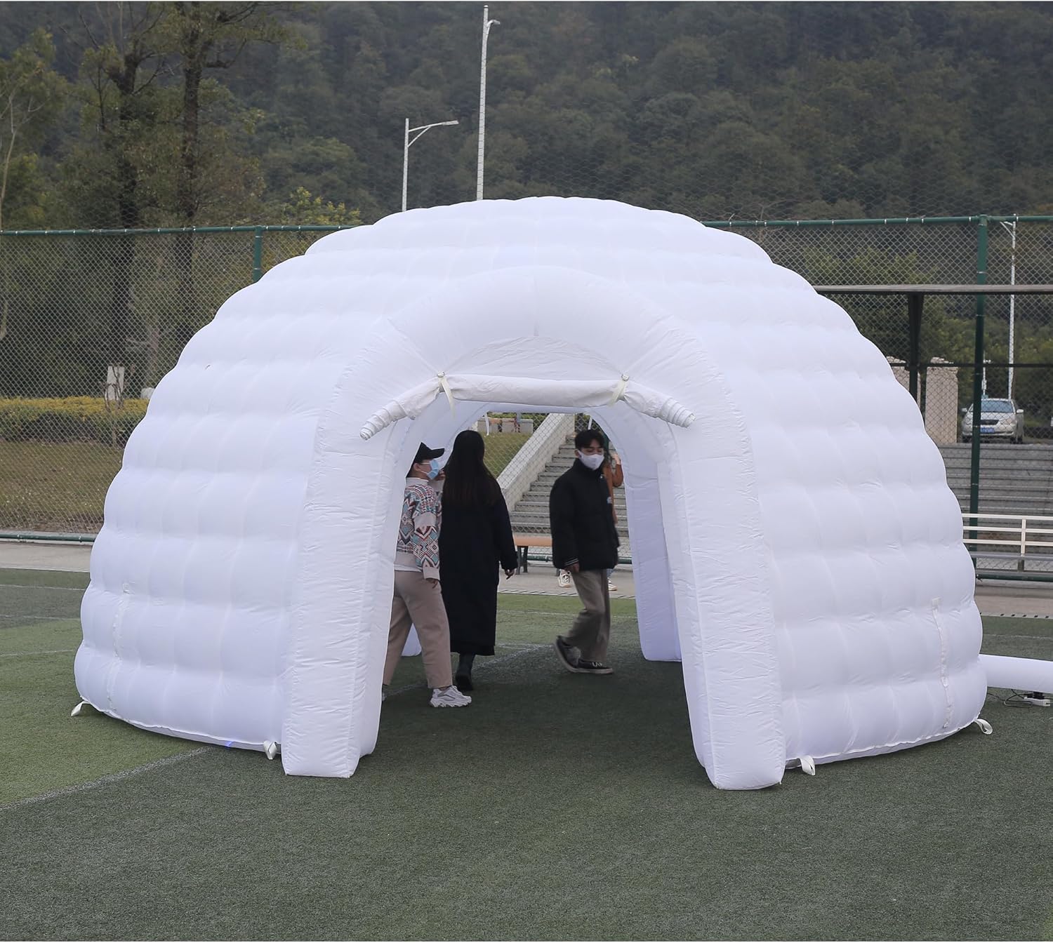 Carpa de domo inflable portátil para exteriores con luz LED para fiestas, bodas, eventos y camping