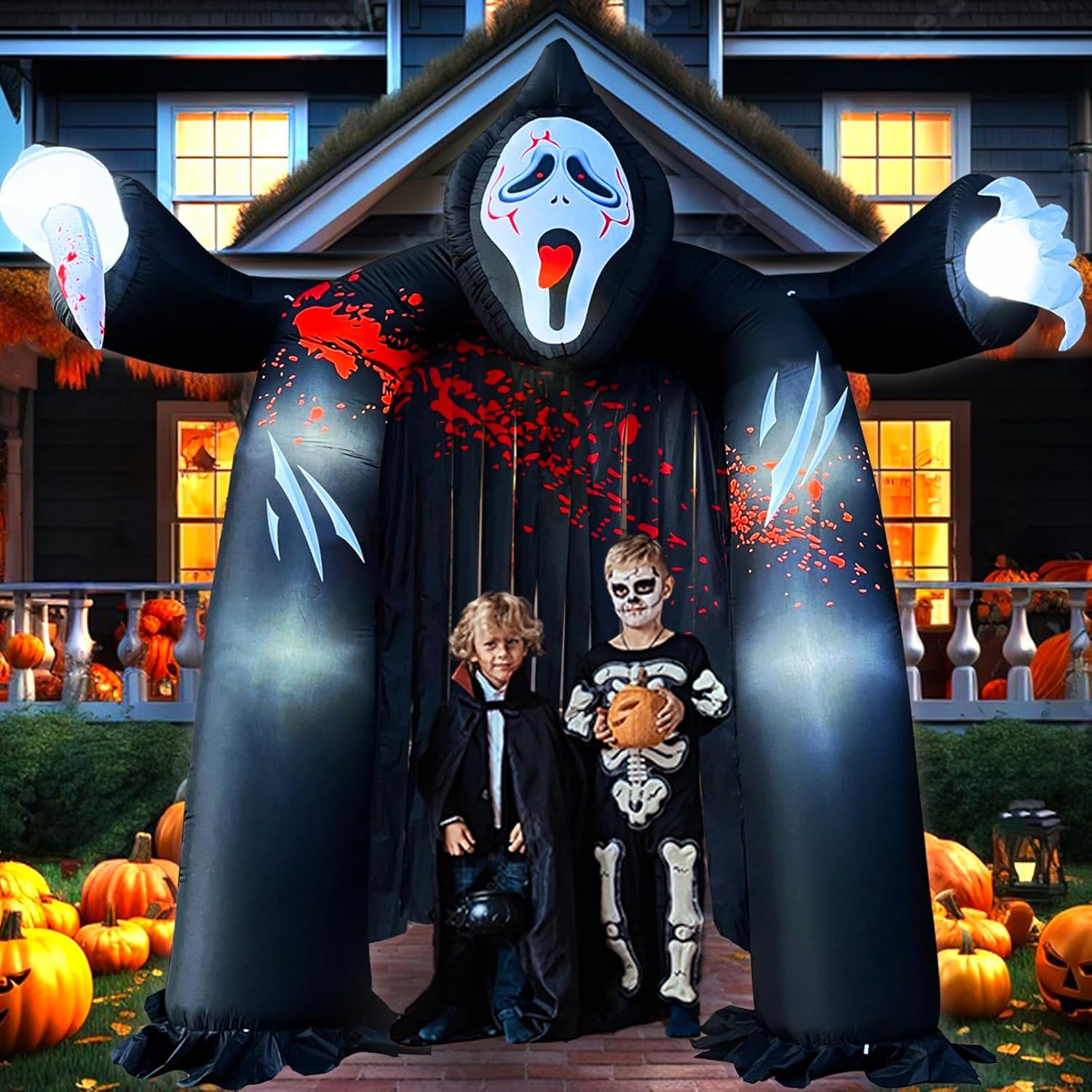 Arco Inflable de Halloween de 6 pies con Fantasma y LEDs Integrados