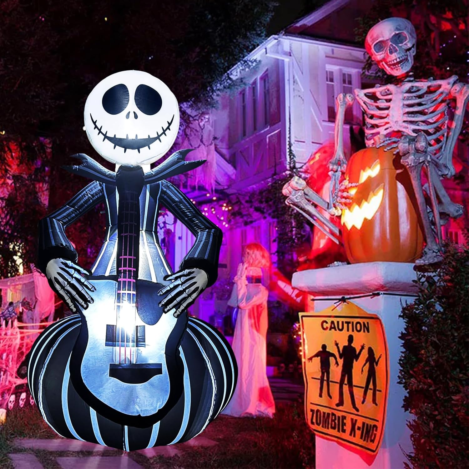 Arco Inflable de Halloween de 6 pies con Fantasma y LEDs Integrados