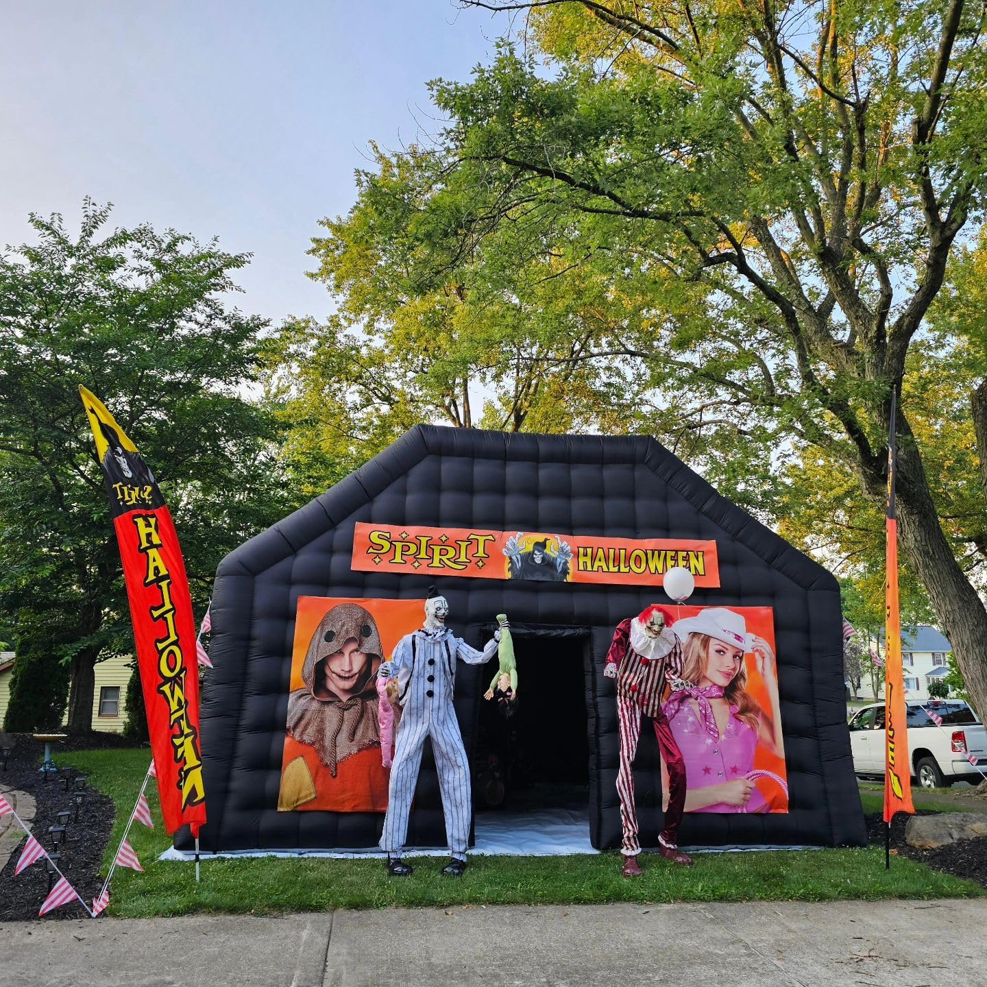 Gran Casa Disco Inflable Negra Grande para Eventos de Cumpleaños, Eventos Escolares y Fiestas en el Patio con Logo