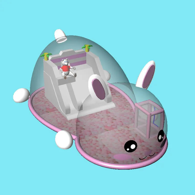 Inflatable Pink Dome Bubble Tent with Balloon & Ball Pool