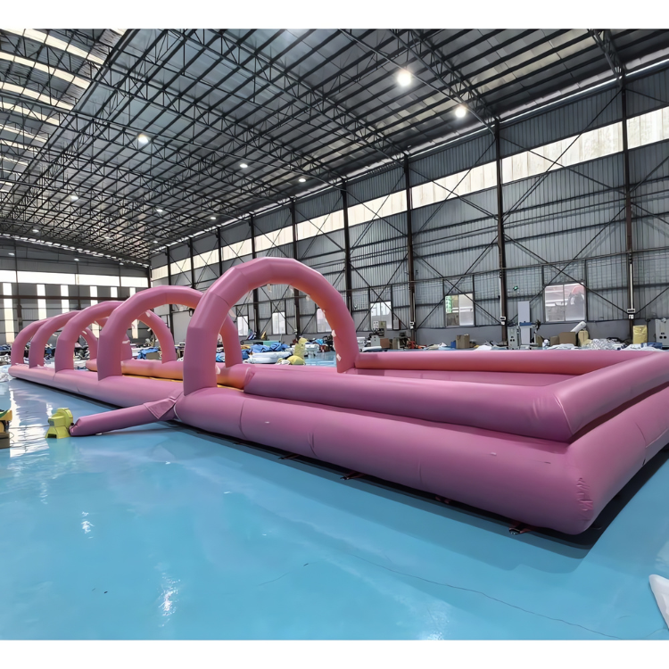 Toboggan aquatique gonflable Ă deux voies