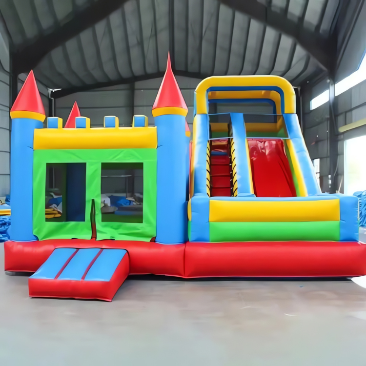 Château gonflable gonflable avec toboggan de jeux sportifs