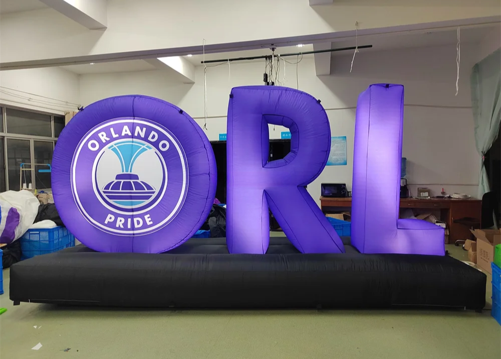 Mur de logo gonflable à LED personnalisé