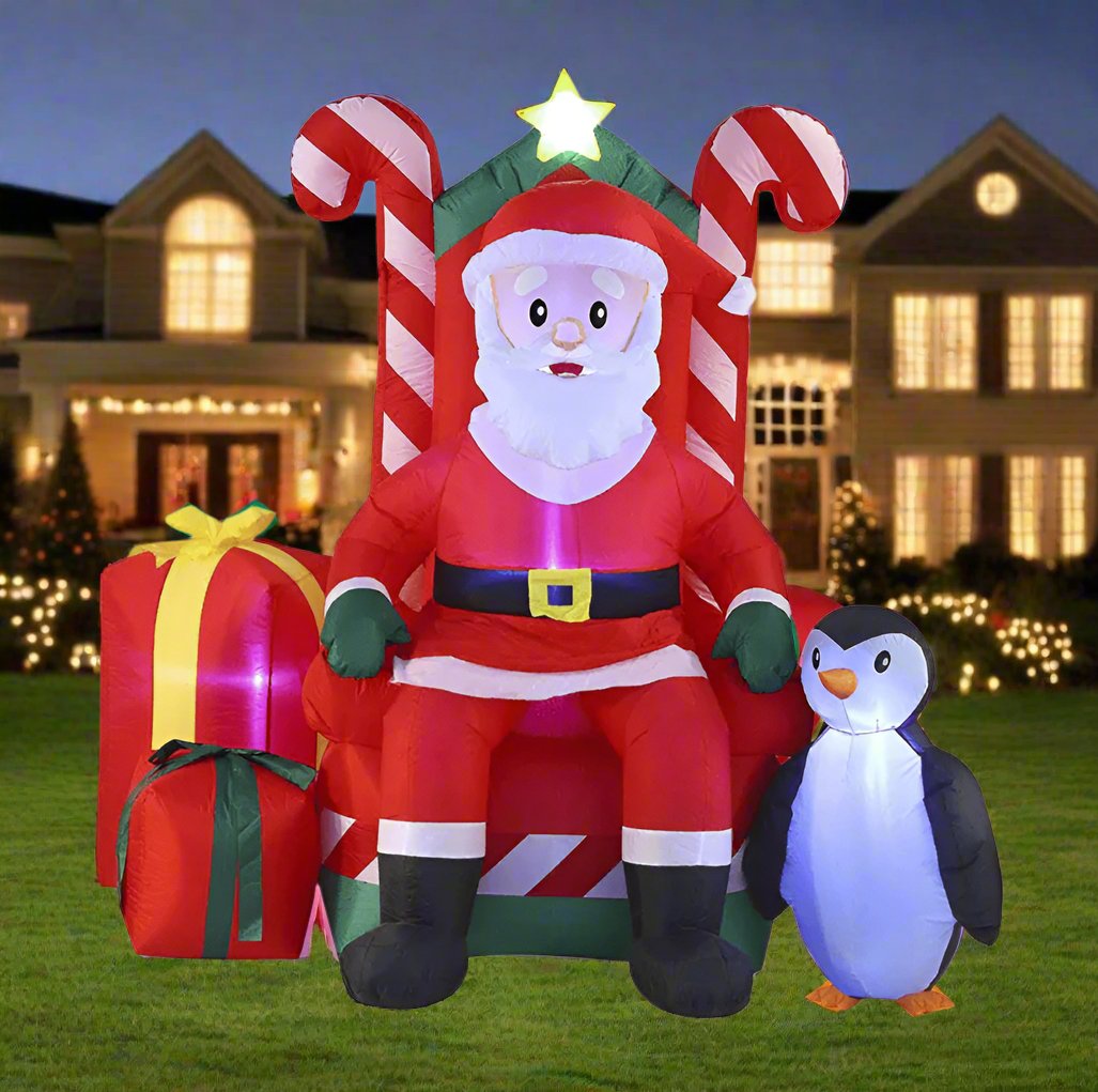 Aufblasbarer Weihnachtsmann und Sessel (2,1 m)