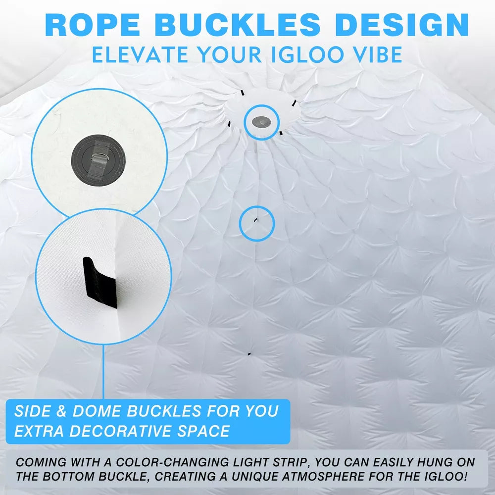Tente dôme igloo gonflable avec éclairage LED pour événements