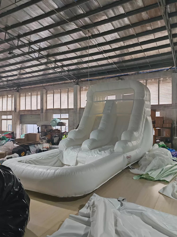 Tobogán inflable y piscina de chapoteo blanca de grado comercial de 20x10 pies para el verano