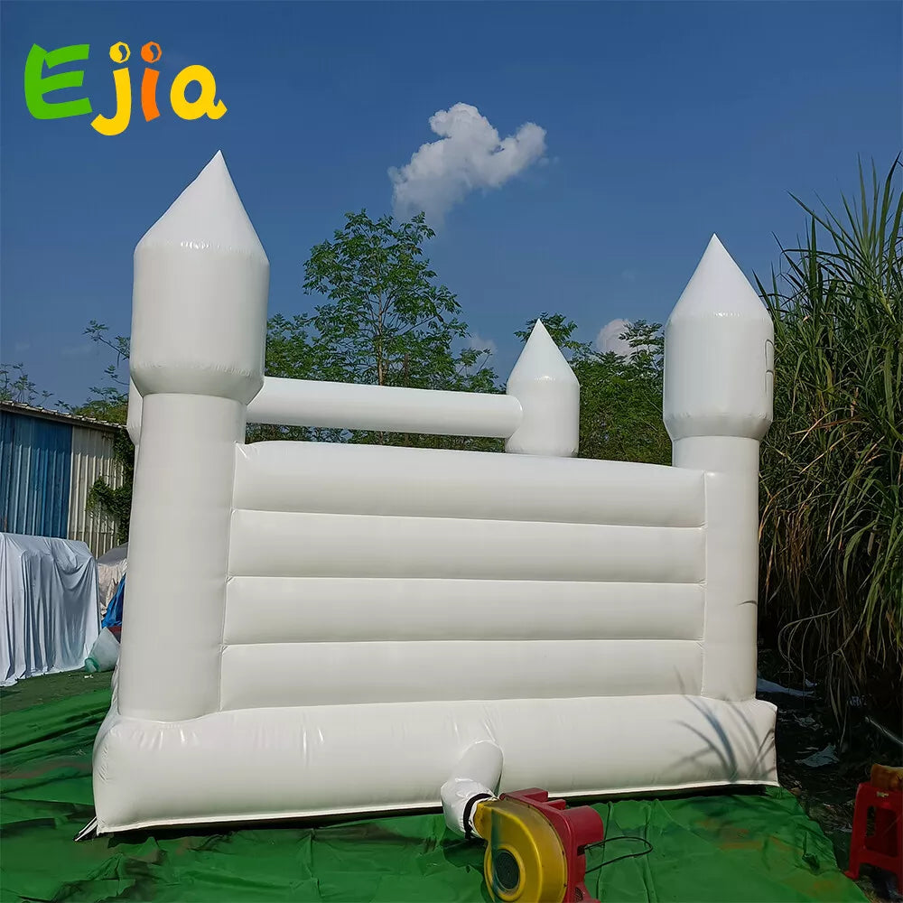 Castillo Inflable de Boda Blanco de 10FT para Saltar en Bodas