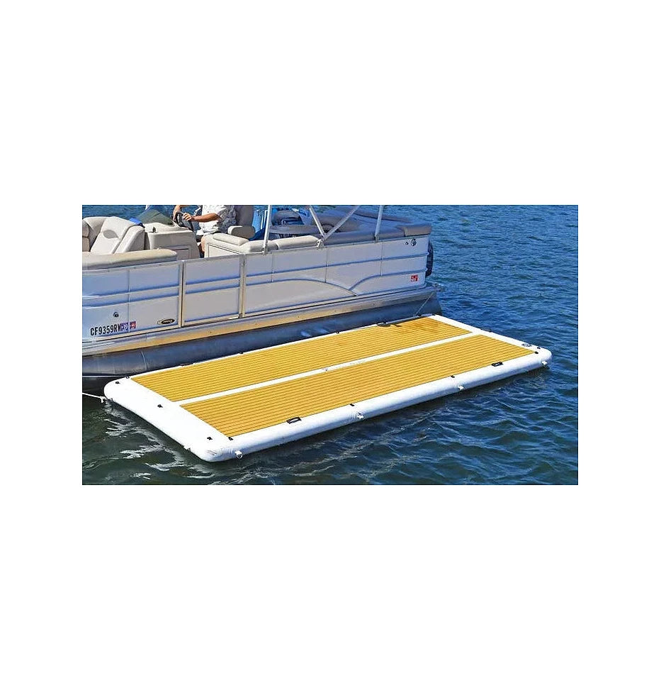 Dock flotante inflable de 15′ con bomba y escalera blanda