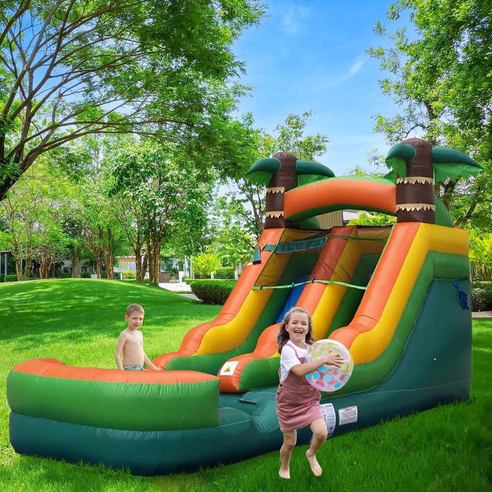 Tobogán de Agua Inflable Tropical de 12 Pies con Soplador