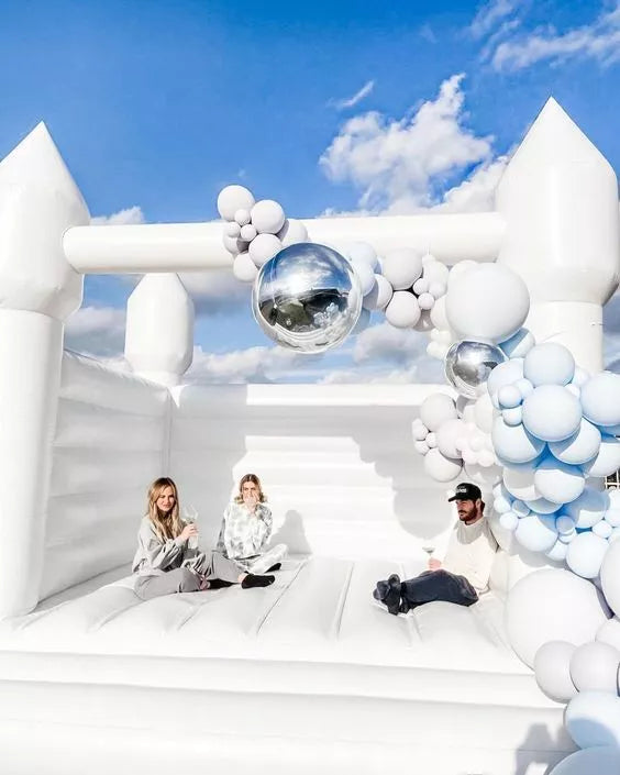 Castillo Inflable de Boda Blanco para Fiestas y Eventos