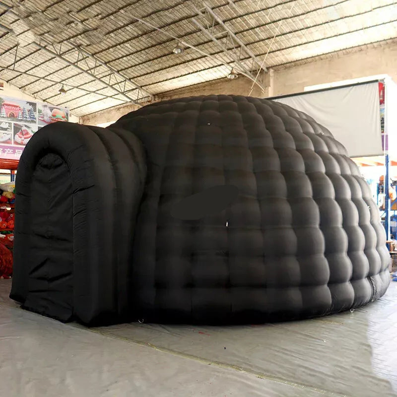 Tienda de Domo Inflable para Eventos – Igloo Negro con Soplador de Aire