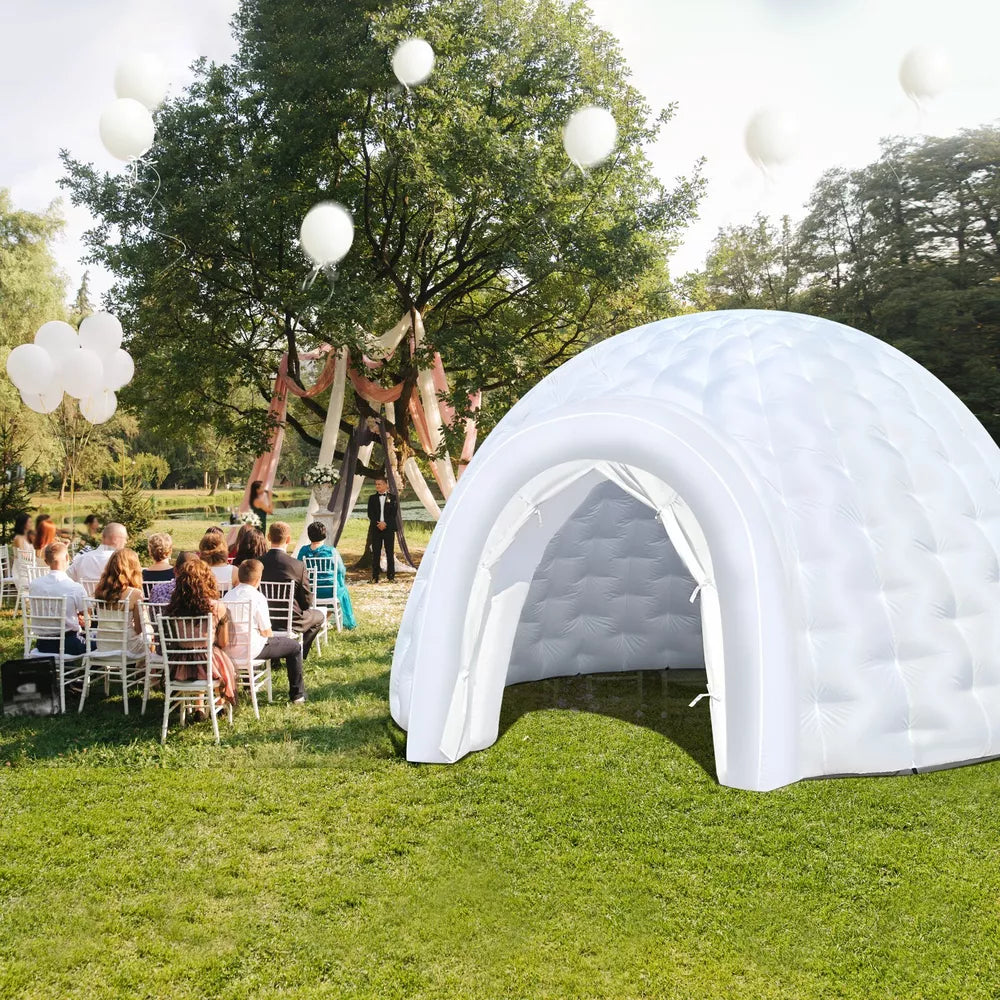 Tente dôme igloo gonflable avec éclairage LED pour événements