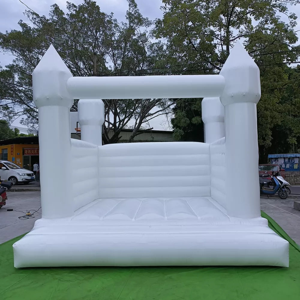 Castillo Inflable de Boda Blanco de 10FT para Saltar en Bodas