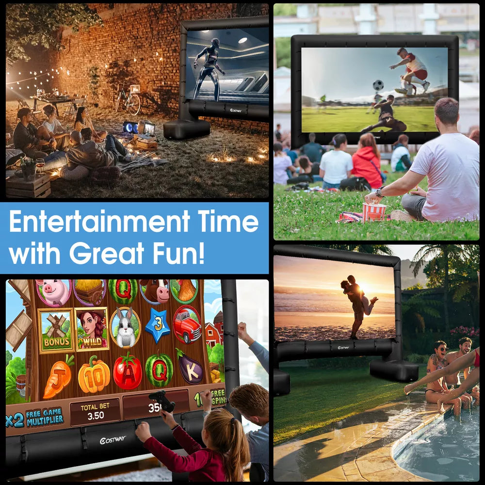 Pantalla de cine inflable de 16 pies para exteriores 1080P FHD