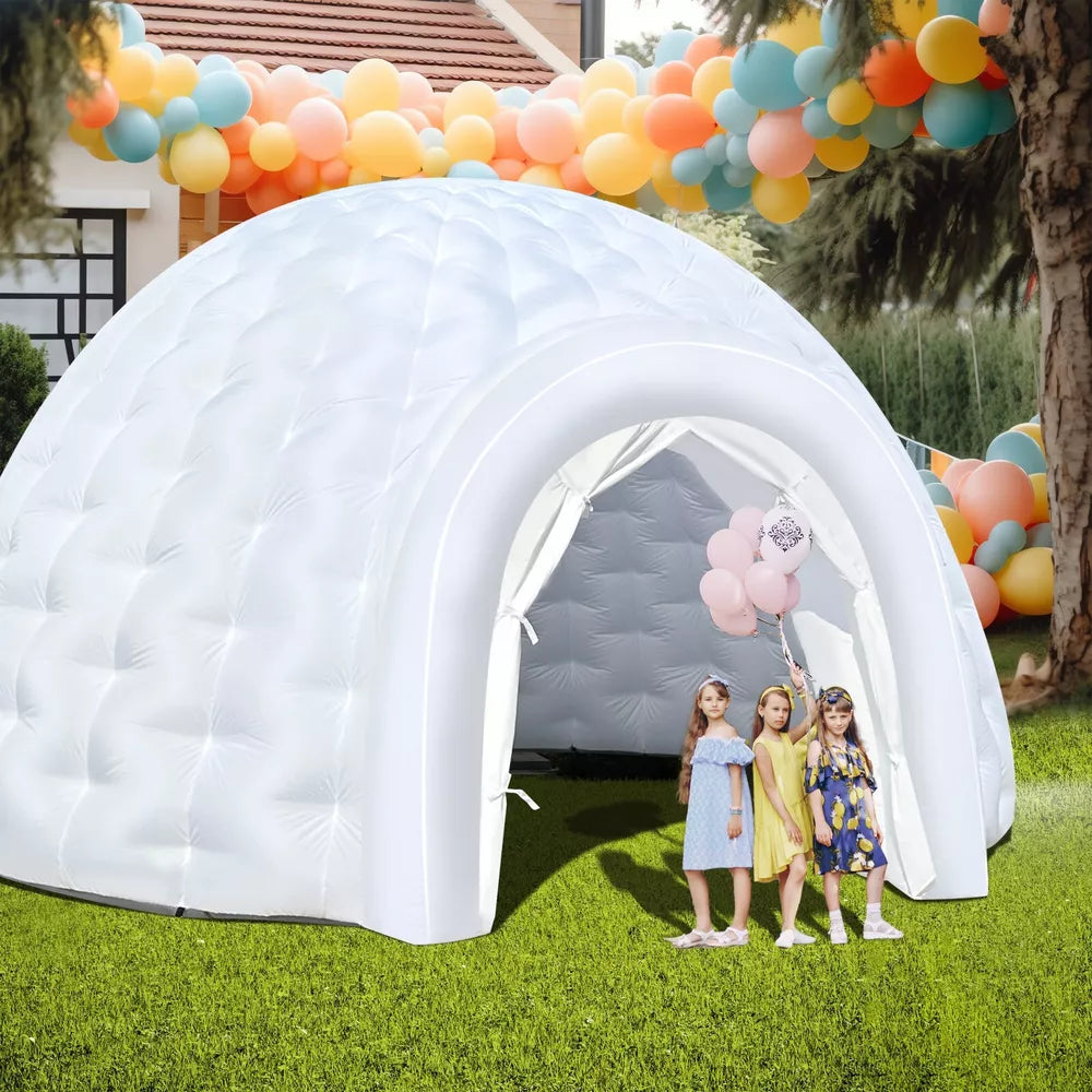 Tente dôme igloo gonflable avec éclairage LED pour événements