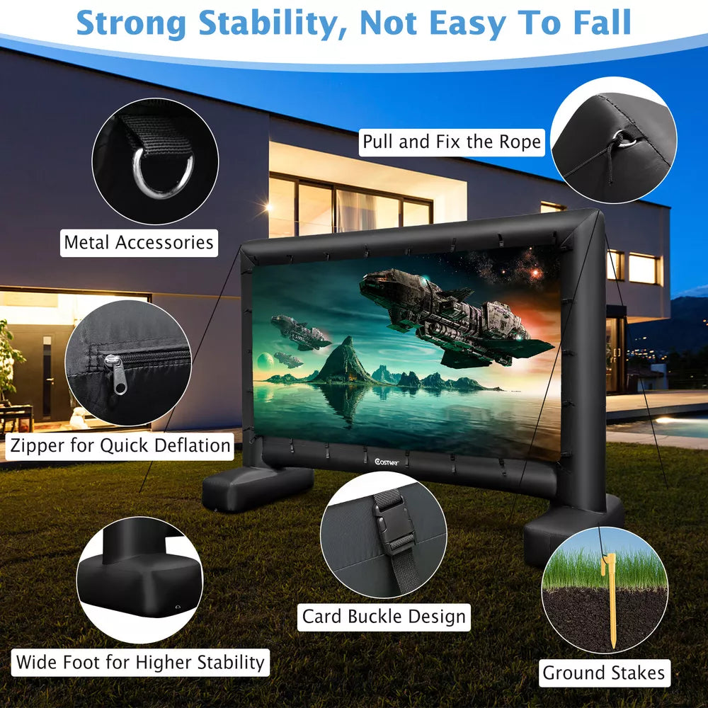 Pantalla de cine inflable de 16 pies para exteriores 1080P FHD