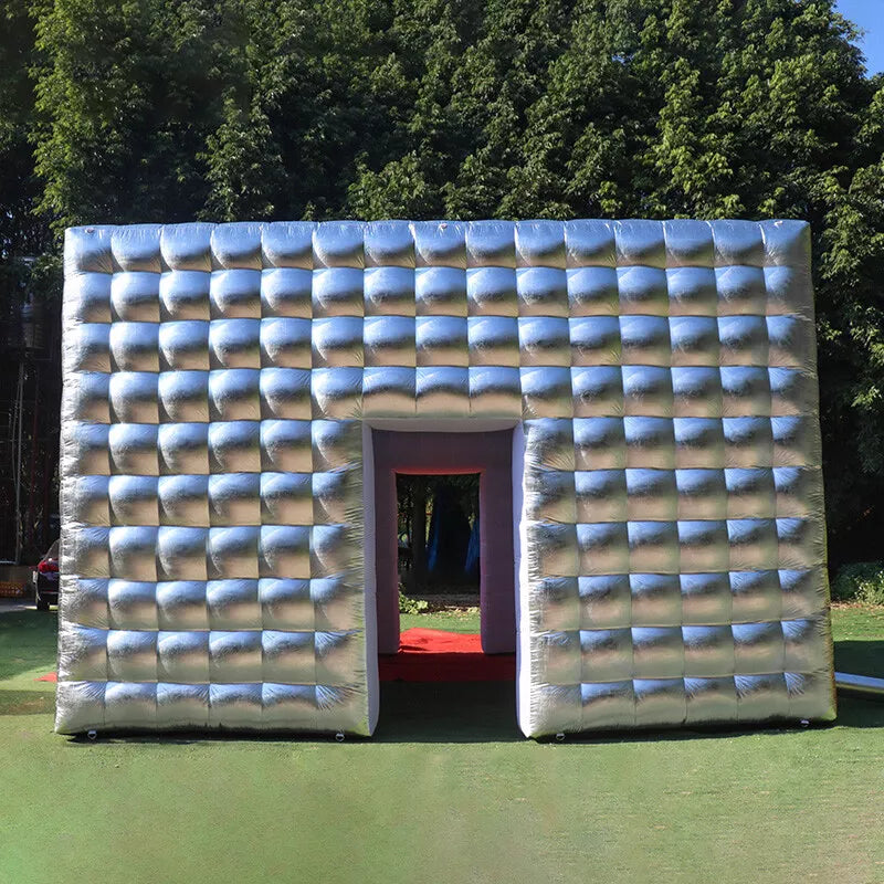 Carpa Inflable Comercial Gigante Plateada de 13x13 pies para Eventos y Fiestas