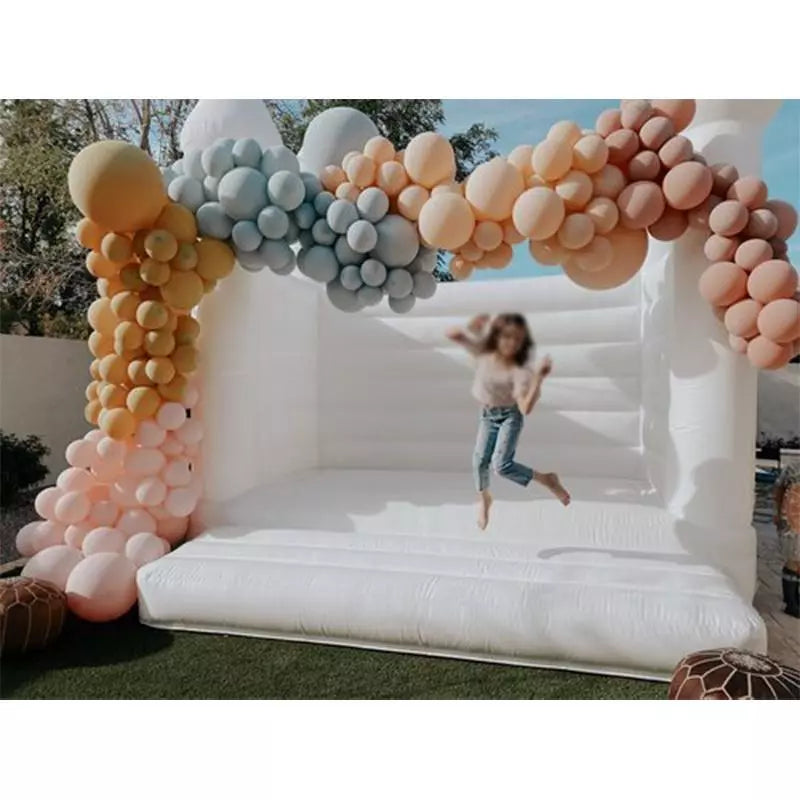 Castillo Inflable de Boda Blanco de 10FT para Saltar en Bodas