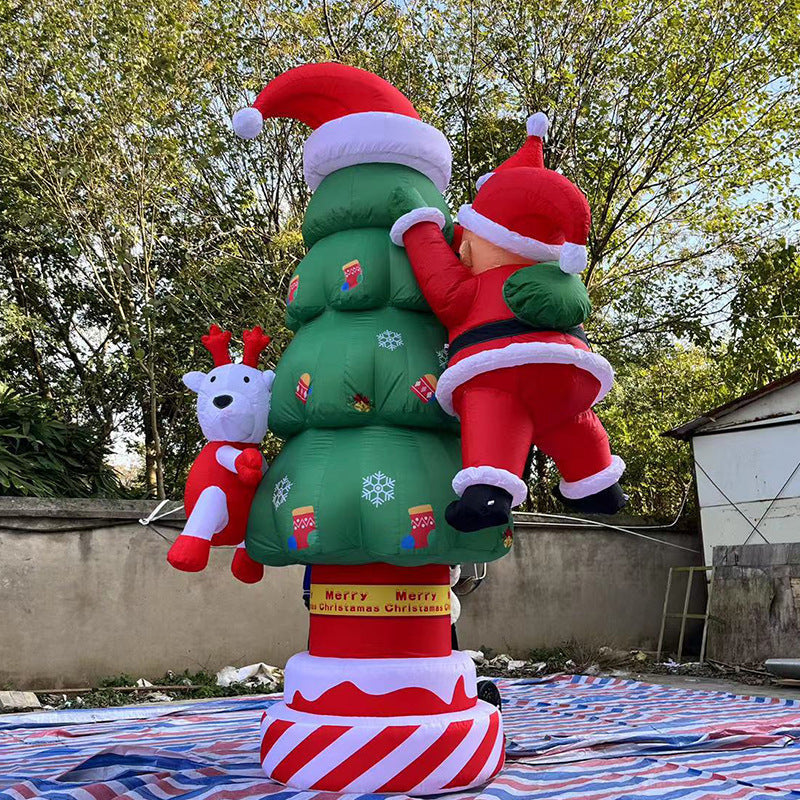 Sombrero de Santa Claus Decoración Inflable de Árbol de Navidad Elfo
