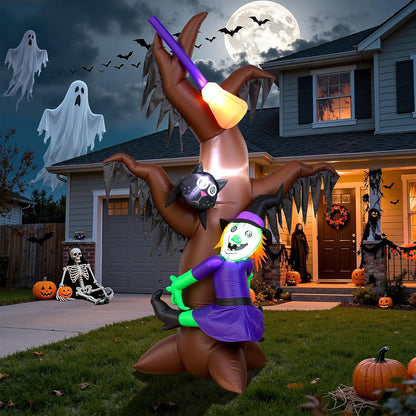10FT Large Halloween Inflatable Archway Decoration, Halloween Blow Up Lighted Archway with Ghost & Black Cat & Cornucopia, Trick & Treat Yard Garden Patio Lawn Outside Decor