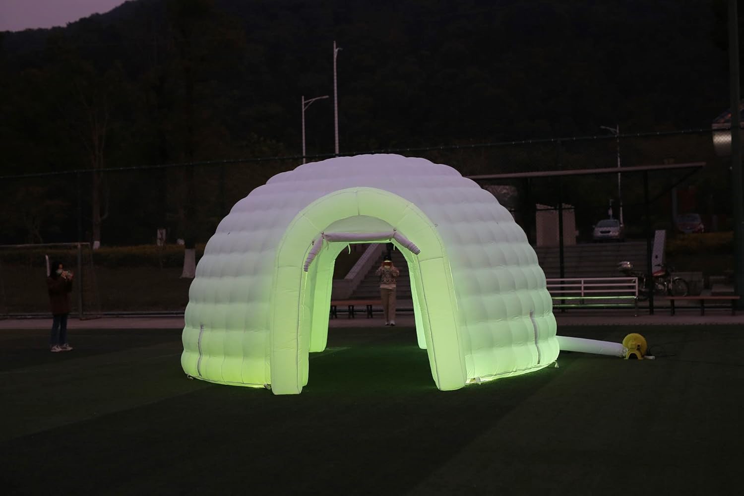 Carpa de domo inflable portátil para exteriores con luz LED para fiestas, bodas, eventos y camping