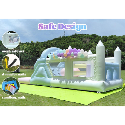 Parcours d'obstacles gonflable Macaron Fun