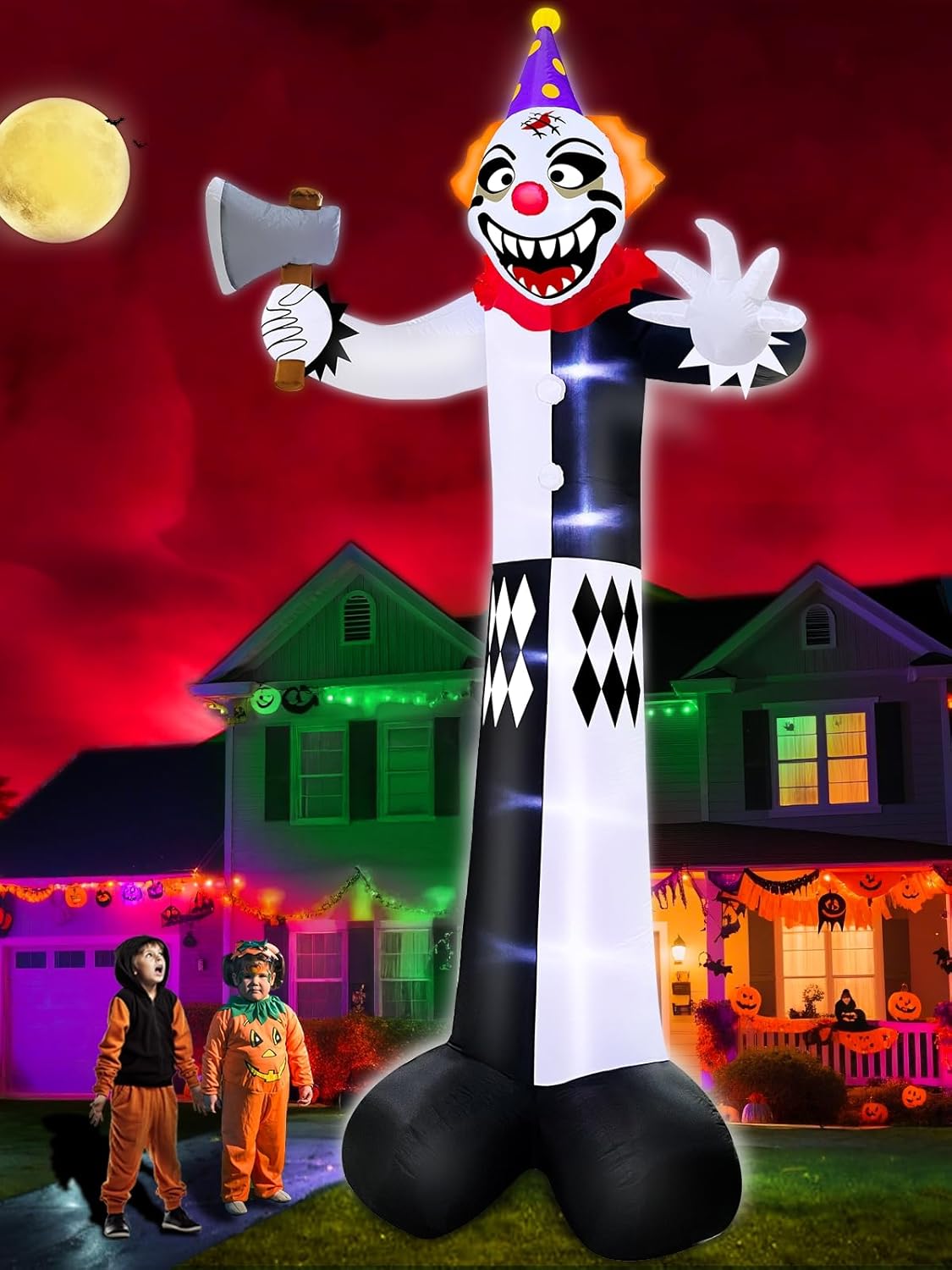 Halloween Inflatable UFO Cow Abduction with LEDs