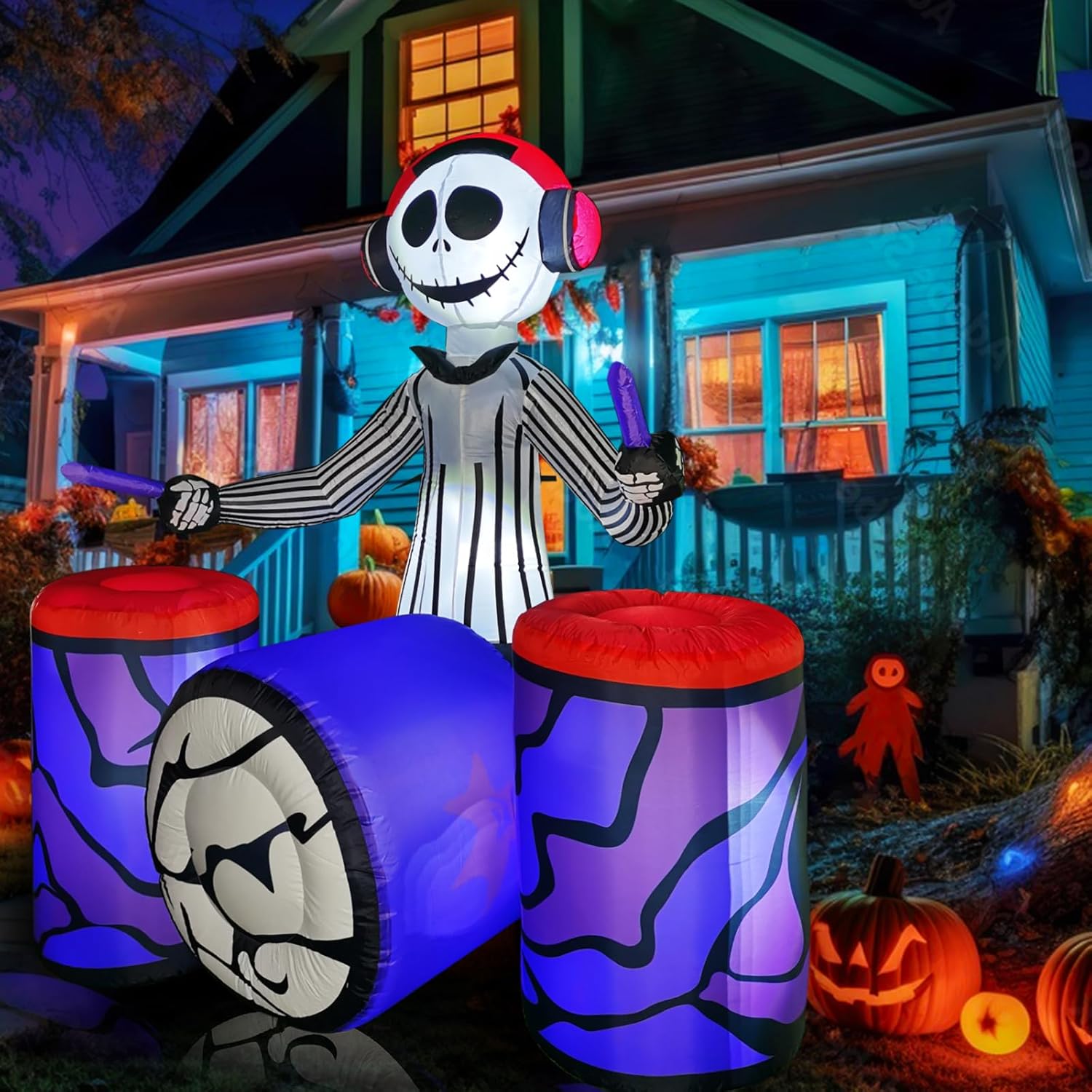 Arco Inflable de Halloween de 6 pies con Fantasma y LEDs Integrados