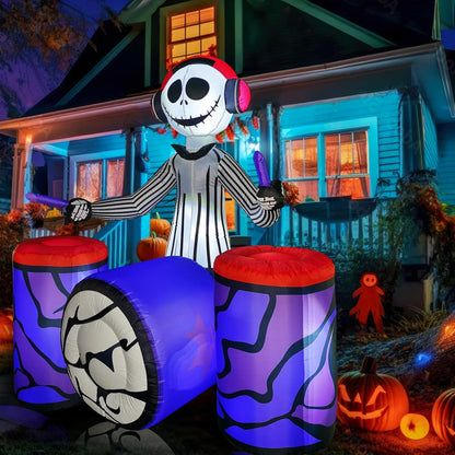 Arco Inflable de Halloween de 6 pies con Fantasma y LEDs Integrados