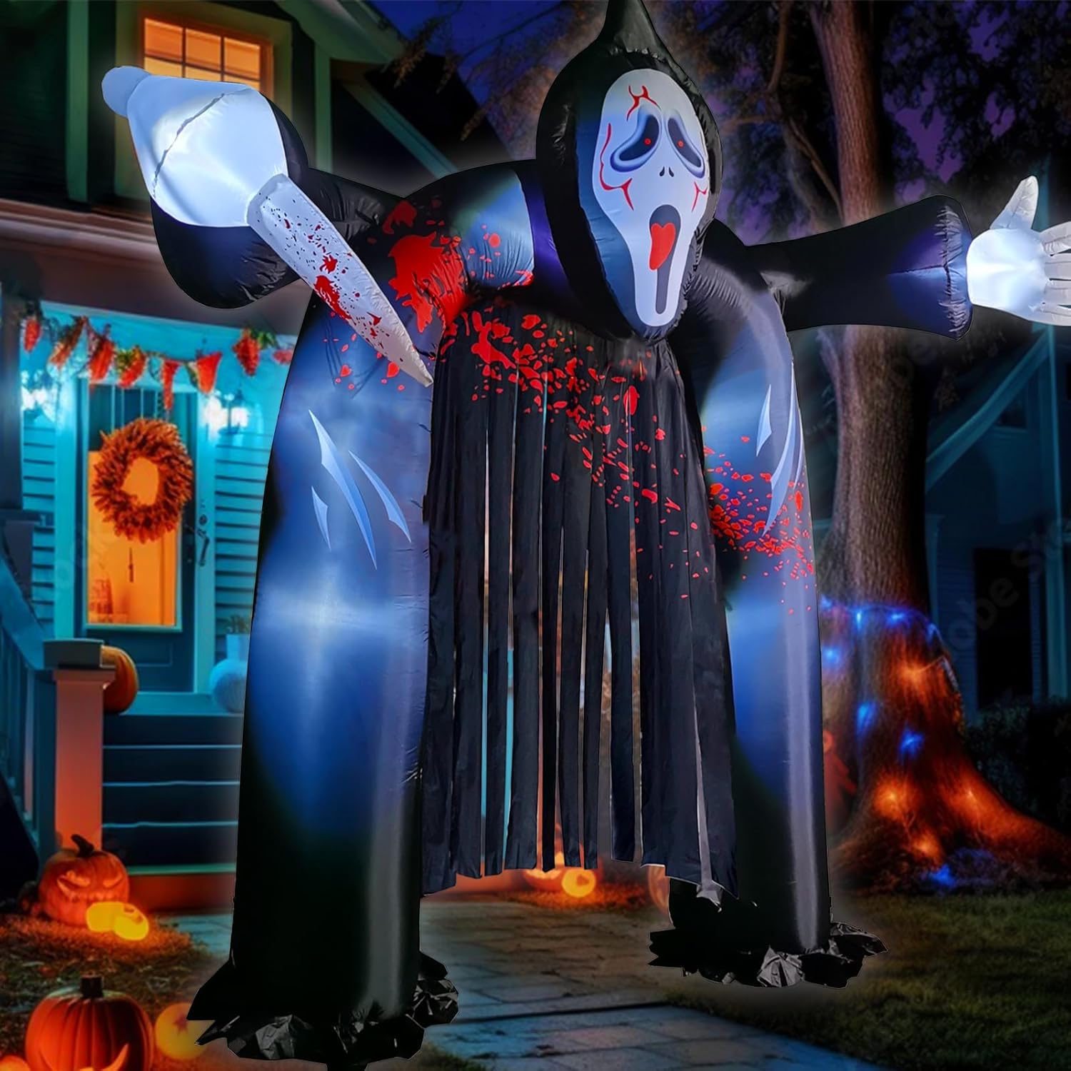 Arco Inflable de Halloween de 6 pies con Fantasma y LEDs Integrados