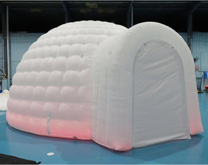 Carpa de domo inflable portátil para exteriores con luz LED para fiestas, bodas, eventos y camping