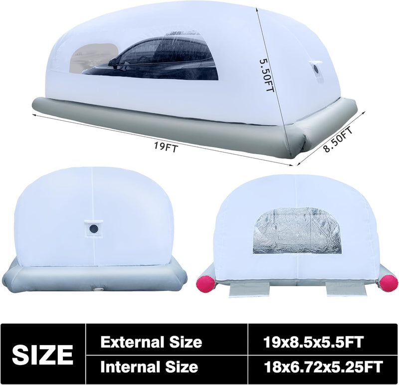 Cubierta inflable para automóvil interior con sistema de filtro de aire