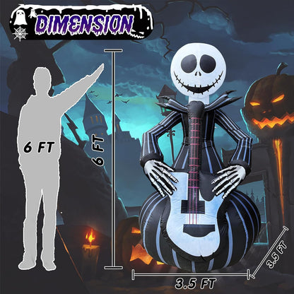 Arco Inflable de Halloween de 6 pies con Fantasma y LEDs Integrados