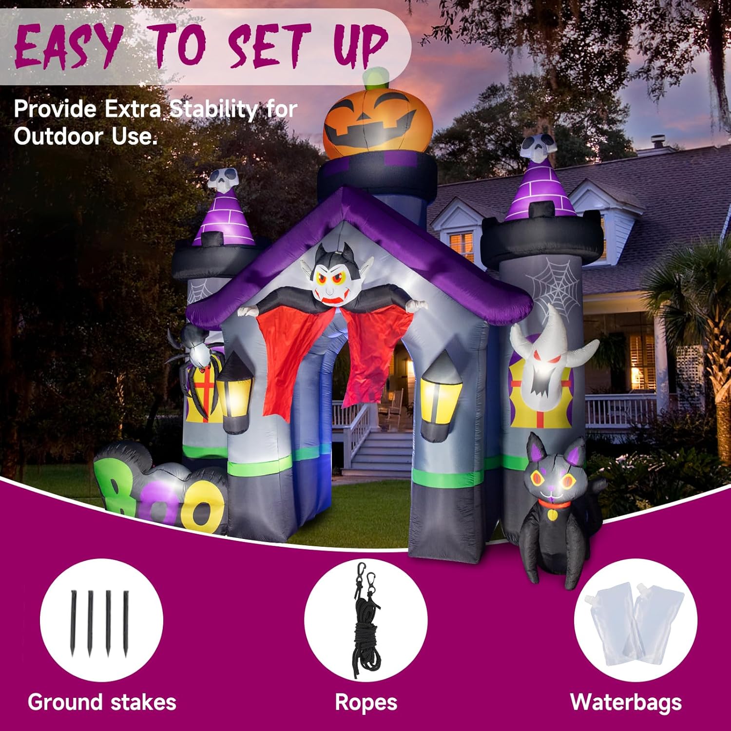 Arco Inflable de Halloween de 14 pies Decoración Exterior Embrujada