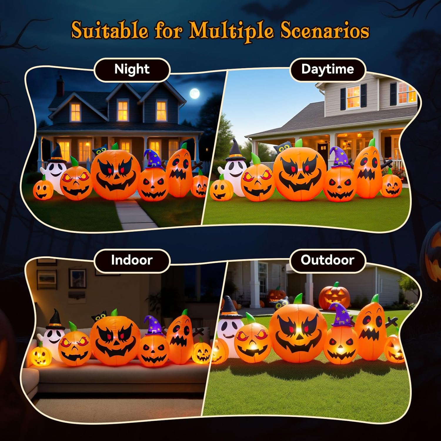 Halloween Inflatable Tree with LEDs for Yard