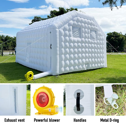 Gran Casa Disco Inflable Negra Grande para Eventos de Cumpleaños, Eventos Escolares y Fiestas en el Patio con Logo