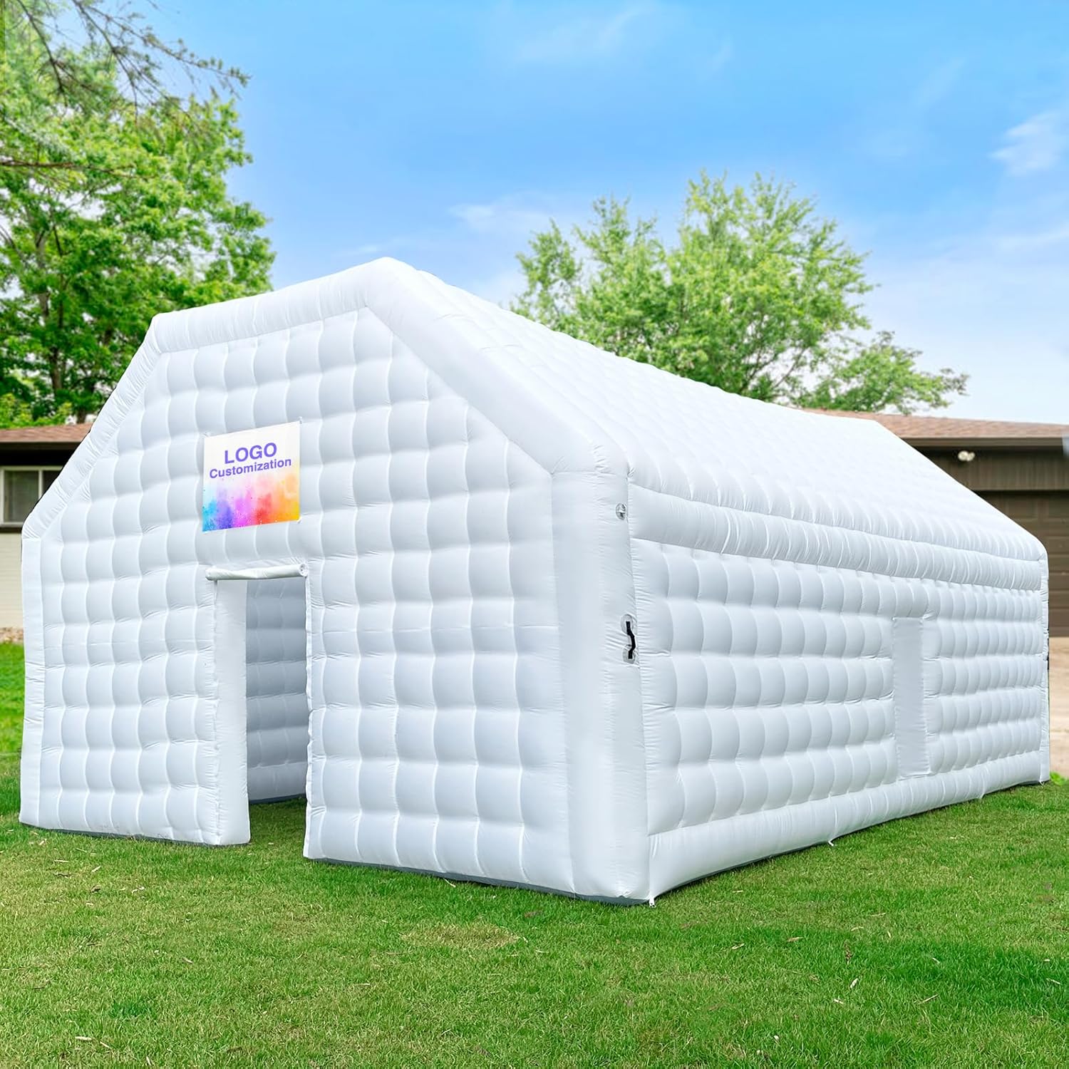Gran Casa Disco Inflable Negra Grande para Eventos de Cumpleaños, Eventos Escolares y Fiestas en el Patio con Logo