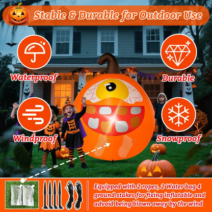 Halloween Inflatable Green Monster Yard Decoration with LED