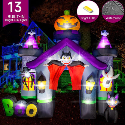 Arco Inflable de Halloween de 14 pies Decoración Exterior Embrujada