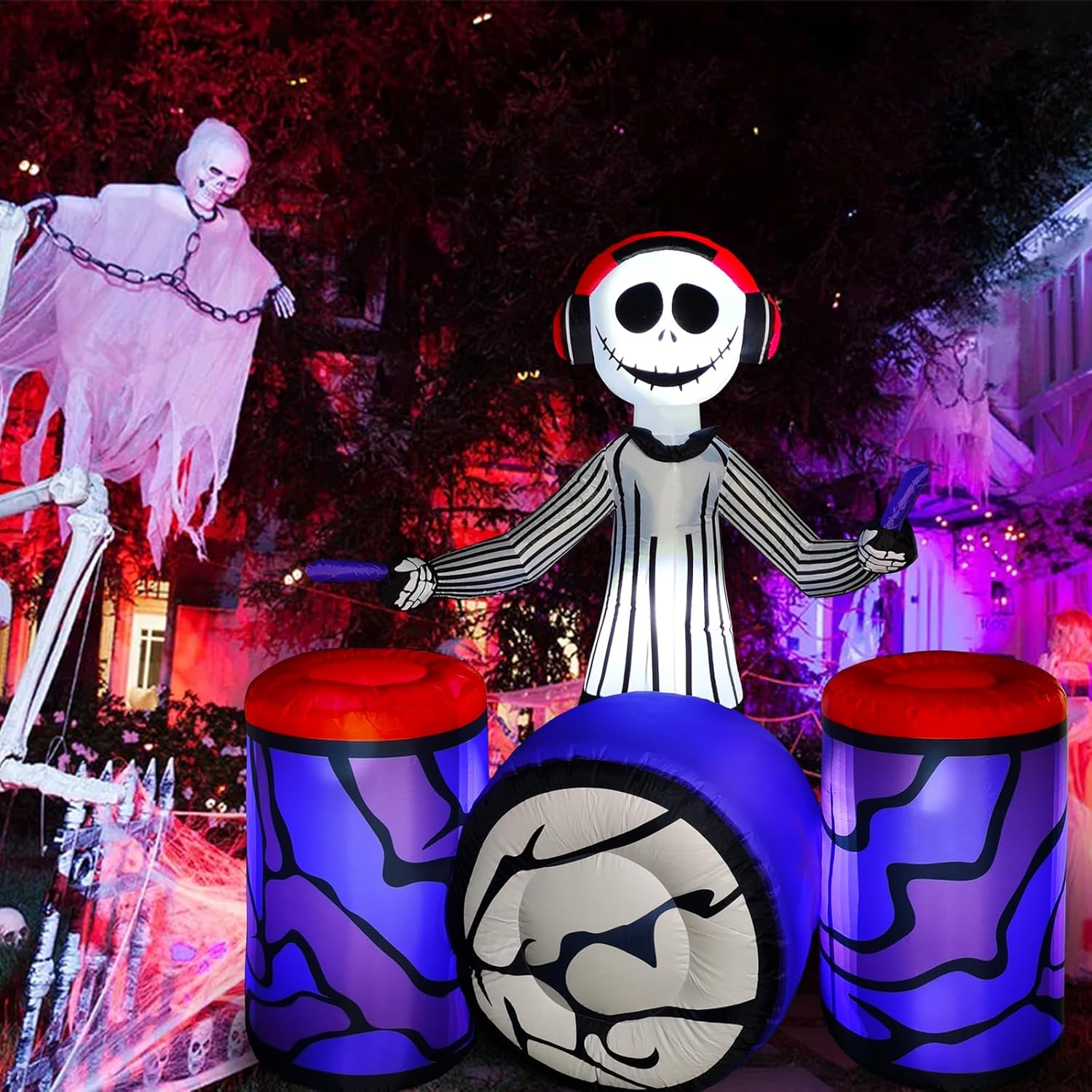 Arco Inflable de Halloween de 6 pies con Fantasma y LEDs Integrados