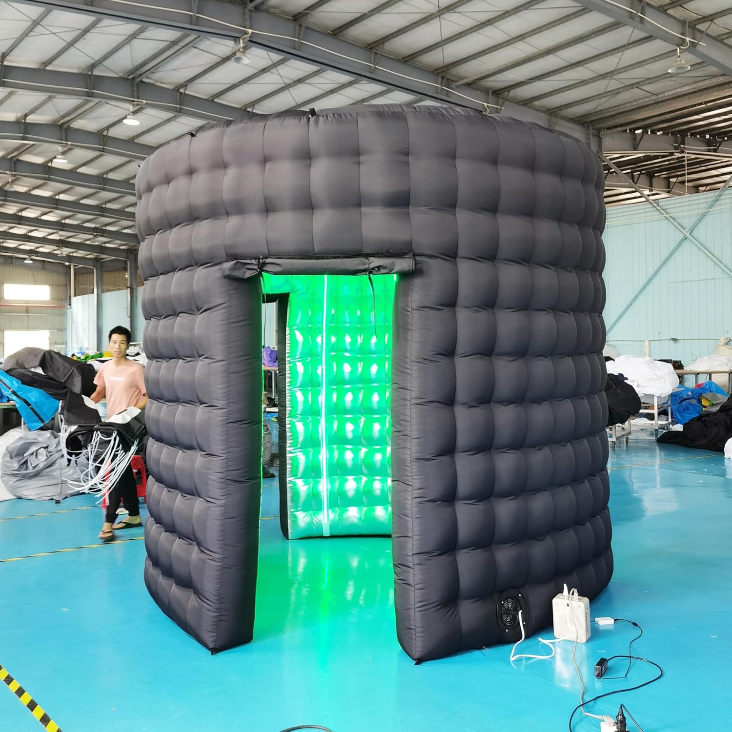 Cabina de fotos inflable redonda de 10 pies de diámetro con luces LED y soplador