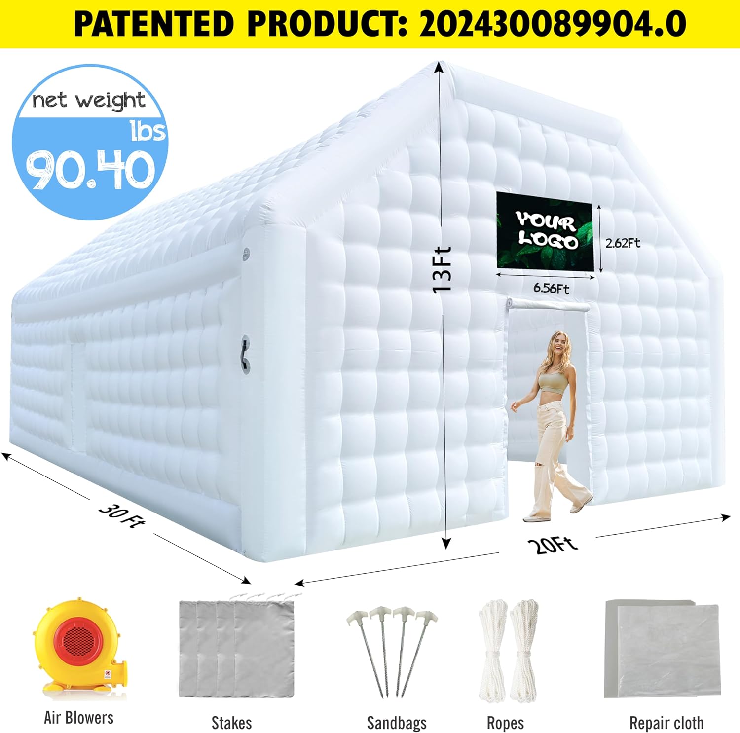 Carpa de Fiesta Extra Grande Inflable para Club Nocturno con Logo Carpa de Club Nocturno Inflable para Bodas, Cumpleaños y Raves